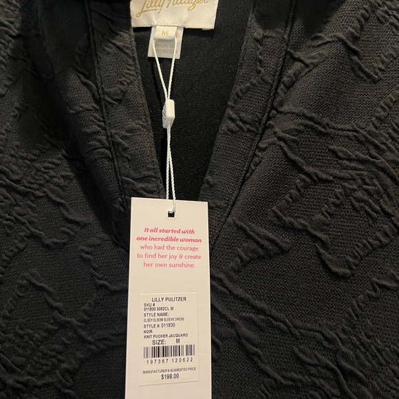 NWT Lilly Pulitzer Noir Knit Pucker Jacquard Dress - Picture 5 of 6
